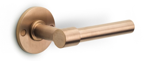 PBL15/50 - solid double sprung door handle on rose satin stainless steel