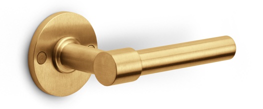 PBL15/50 - solid double sprung door handle on rose satin stainless steel