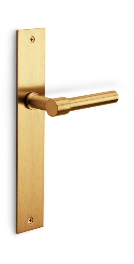 PBL15P236SFC - unsprung lever handle on blank plate PVD satin gold