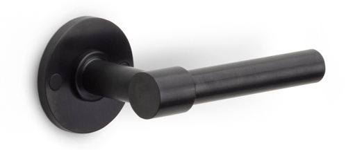 PBL15/50 - solid double sprung door handle on rose satin stainless steel