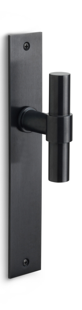PBT20P236SFC - unsprung lever handle on blank plate PVD satin black