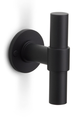 PBT20/50 - solid double sprung door handle on rose PVD champagne