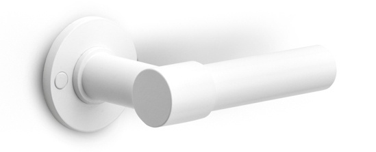PBL20/50 - solid double sprung door handle on rose PVD champagne