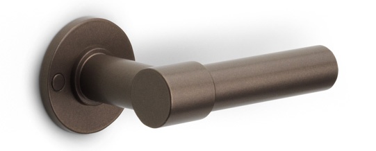 PBL20/50 - solid double sprung door handle on rose PVD champagne