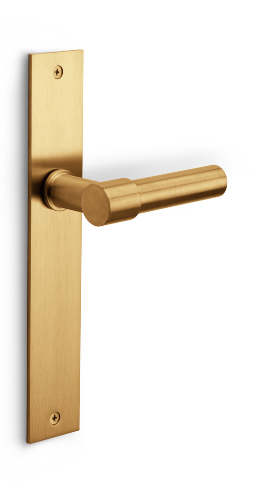 PBL20P236SFC - unsprung lever handle on blank plate PVD satin gold