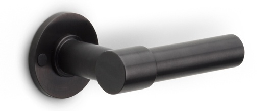 PBL20/50 - solid double sprung door handle on rose PVD champagne