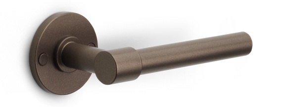 PBL15XL/50 - solid double sprung door handle on rose  satin stainless steel