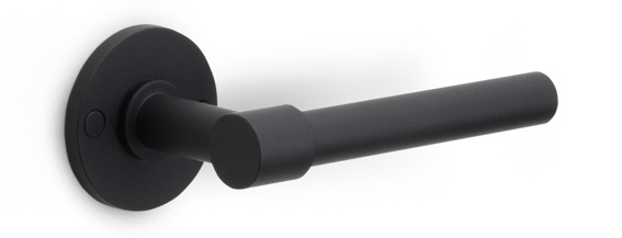PBL15XL/50 - solid double sprung door handle on rose  satin stainless steel