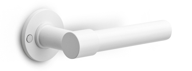 PBL20XL/50 - solid double sprung door handle on rose PVD champagne