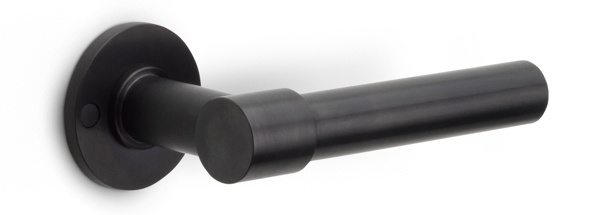 PBL20XL/50 - solid double sprung door handle on rose PVD champagne