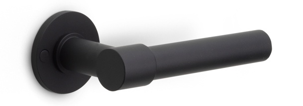 PBL20XL/50 - solid double sprung door handle on rose PVD champagne