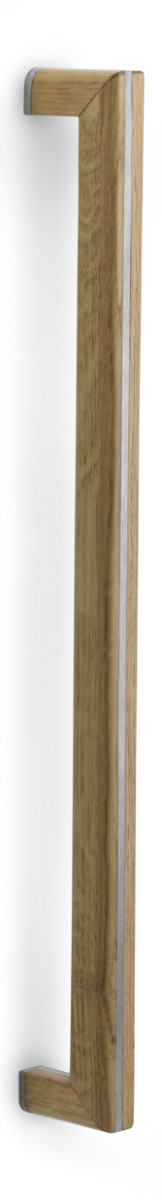 PB422 - IN/EN TWO PB422 PS pull handle with bolt-through fixing satin stainless steel/oak wood