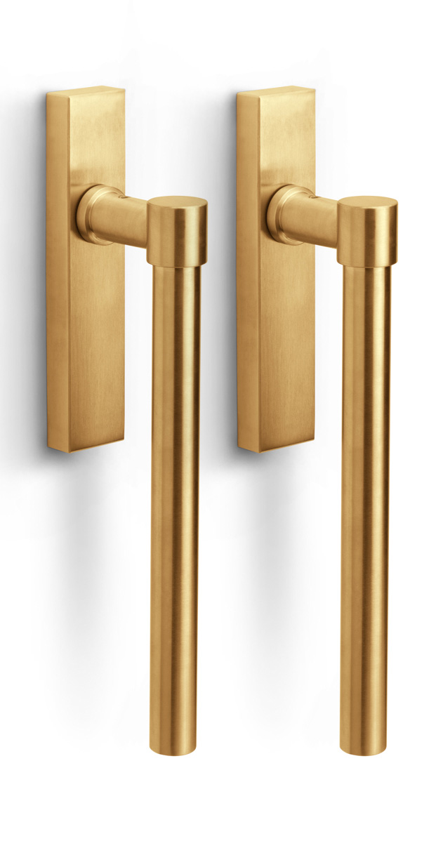 PB230PAY - set of lift-up sliding door handles profile cylinder hole Y69 PVD satin gold