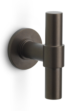 PBT100G - set of glass door knobs fixed on rose bronze