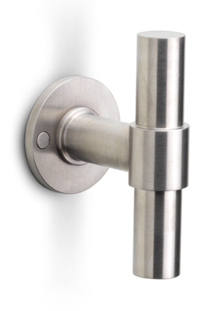 PBT100V - fixed front door knob satin stainless steel