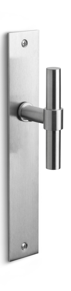 PBT15VP236SFC - fixed knob on plate blank satin stainless steel
