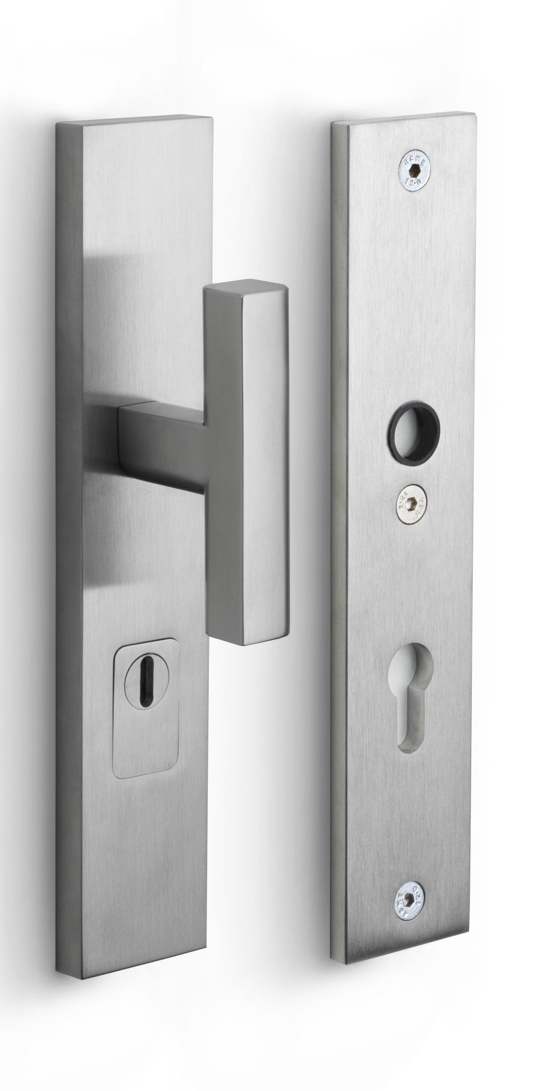 PB23-50KT - IN TWO PB23-50KT security plates with cylinder protection cover knob/handle* SKG*** PC92 satin stainless steel