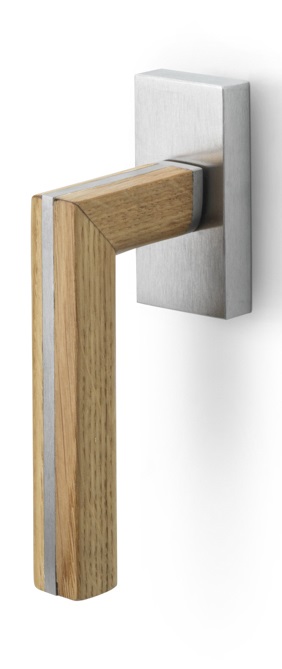 PBL22-DK - R TWO PBL22-DK non-locking tilt and turn window handle satin stainless steel/oak wood right-turning