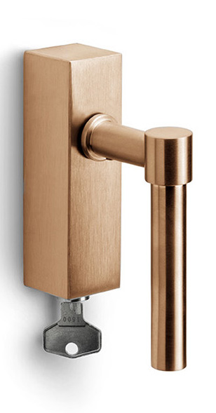 PBL15-DKLOCK - locking tilt and turn window handle PVD light bronze