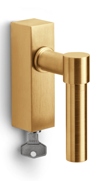 PBL20-DKLOCK - locking tilt and turn window handle PVD satin gold