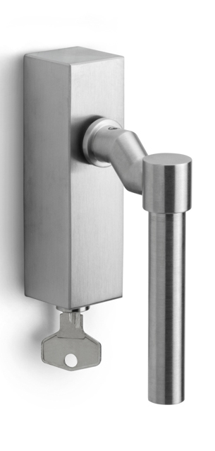 PBL15F-DKLOCK - locking offset tilt and turn window handle satin stainless steel