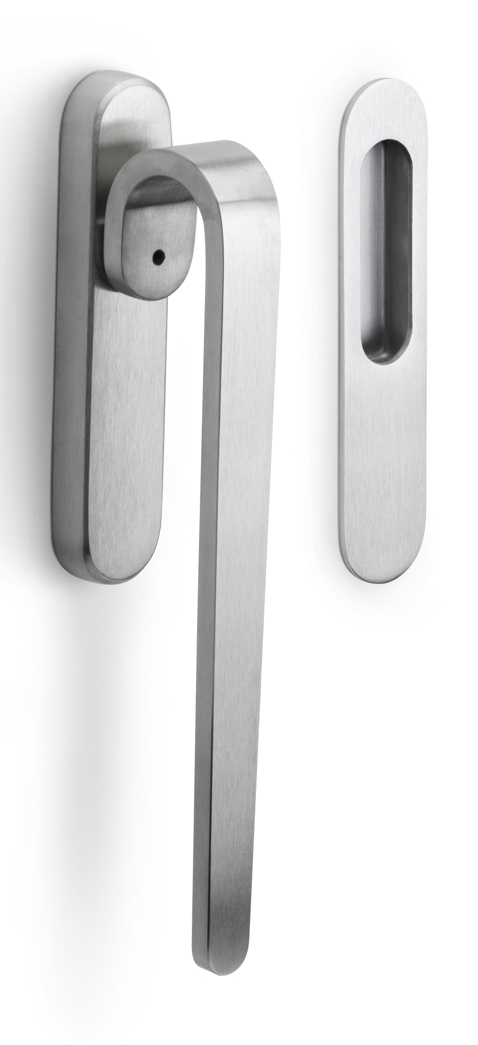 TB230 - lift-up sliding door handle blank satin stainless steel