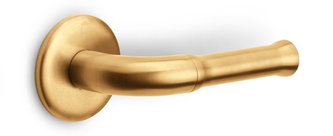 EV100/64 - solid double sprung door handle on rose satin black