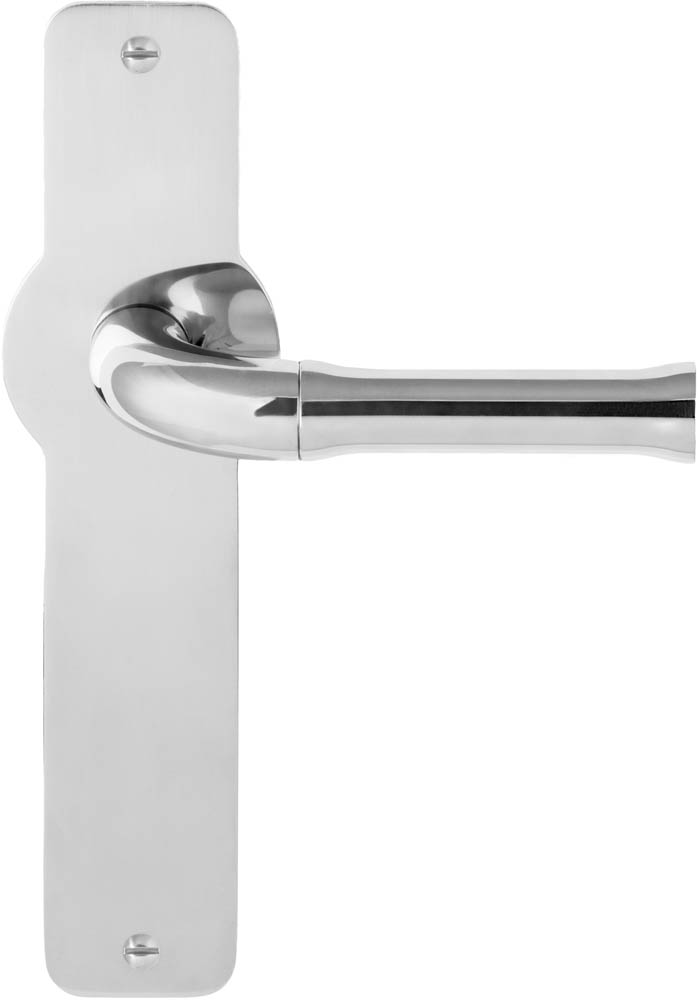 EV100ZLP210SFC - EV100P210SFC unsprung lever handle without logo on blank plate polished stainless steel