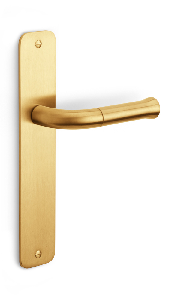 EV101P211SFC - unsprung lever handle on blank plate PVD satin gold