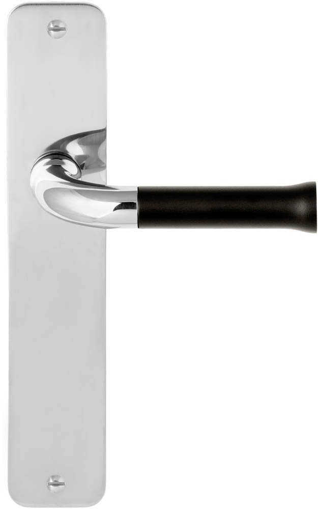 EV101P211SFC - unsprung lever handle on blank plate polished stainless steel/satin black