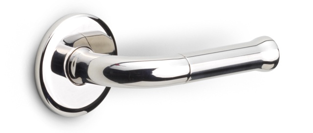 EV101/64 - solid double sprung door handle on rose satin black