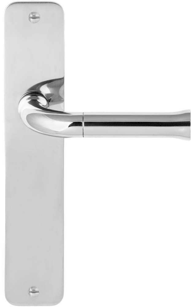 EV101ZLP211SFC - unsprung lever handle without logo on blank plate polished stainless steel