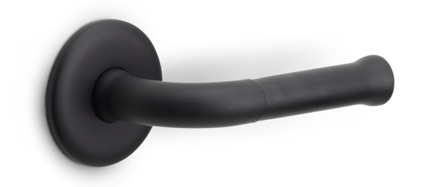 EV101/64 - solid double sprung door handle on rose satin black