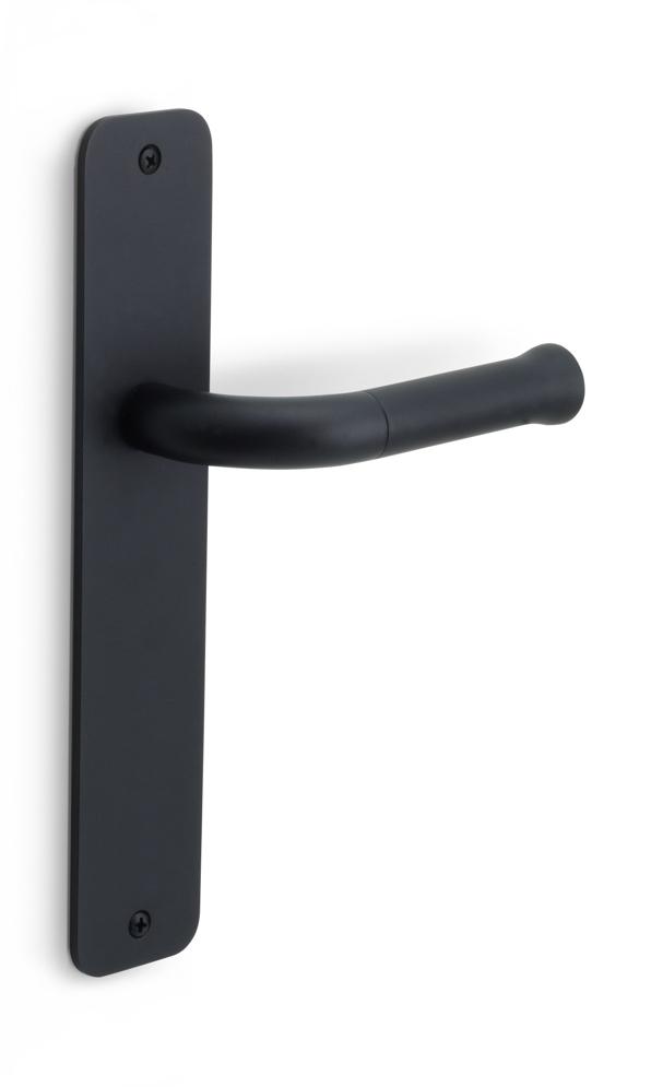 EV101ZLP211SFC - unsprung lever handle without logo on blank plate satin black