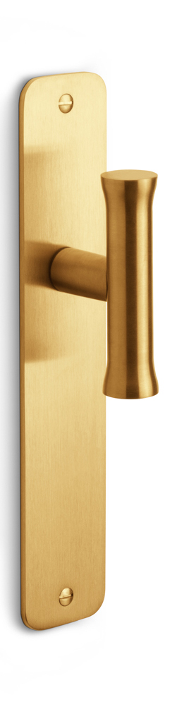 EV102P211SFC - unsprung lever handle on blank plate PVD satin gold
