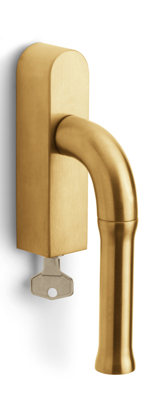 EV100ZL-DKLOCK-O - locking tilt and turn window handle without logo PVD satin gold