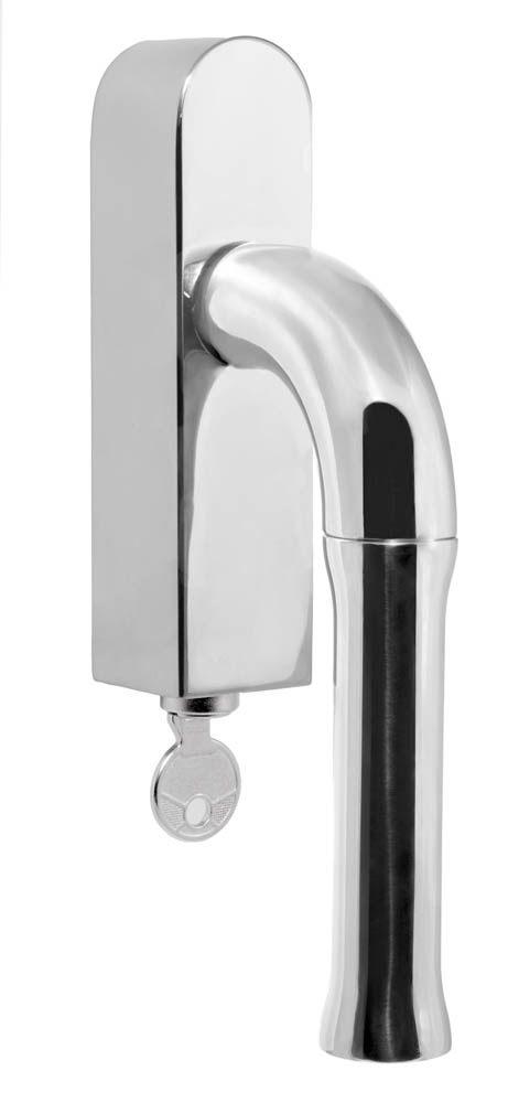 EV100ZL-DKLOCK-O - locking tilt and turn window handle without logo polished stainless steel