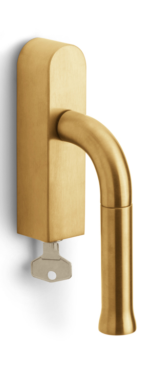 EV101ZL-DKLOCK-O - locking tilt and turn window handle without logo PVD satin gold