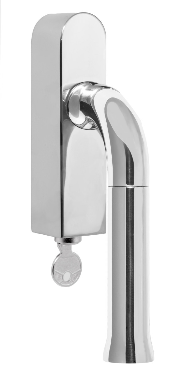 EV101-DKLOCK-O - locking tilt and turn window handle polished stainless steel