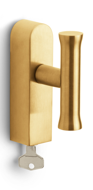 EV102ZL-DKLOCK-O - locking tilt and turn window handle without logo PVD satin gold