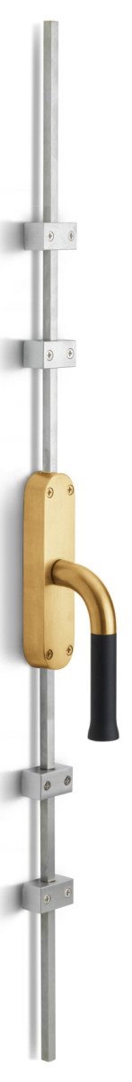 KO-EV101 - L NOUR KO-EV101 espagnolette bolt PVD satin gold/satin black left-turning (rods in satin stainless steel)