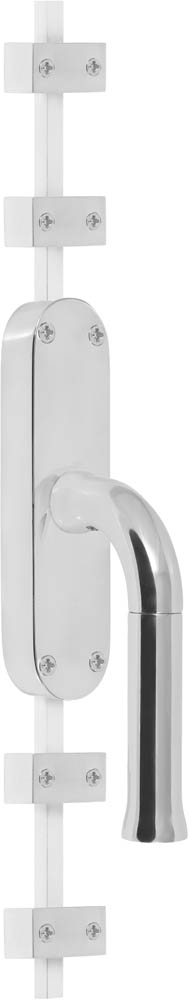 KO-EV101ZL - L NOUR KO-EV101ZL espagnolette bolt without logo polished stainless steel left-turning