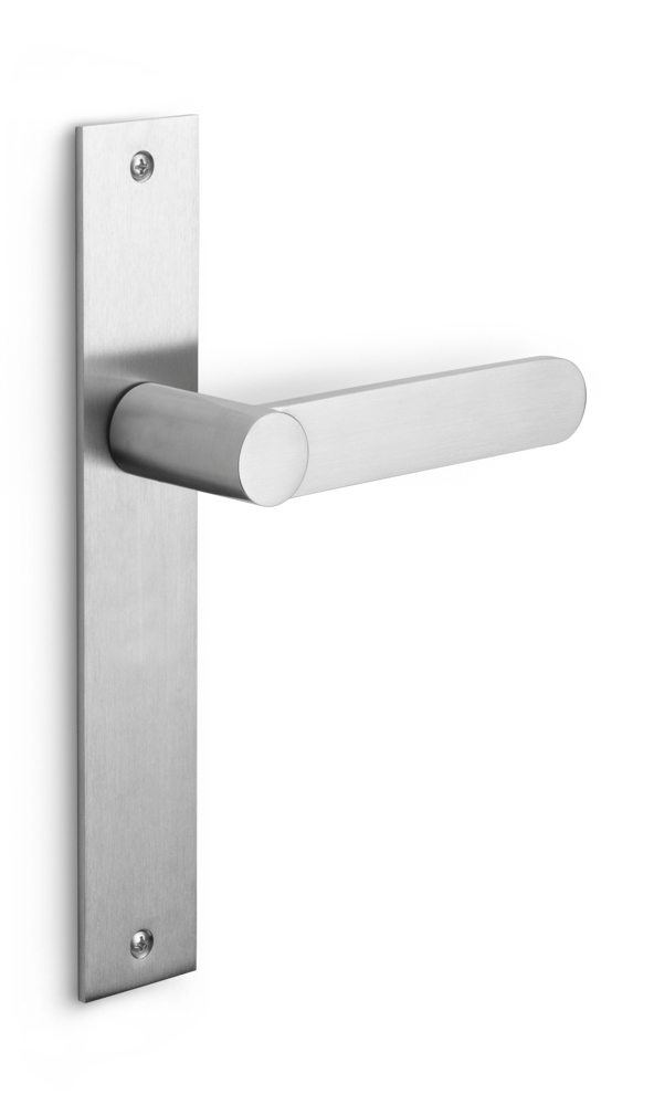 BB103P236SFC - unsprung lever handle on blank plate satin stainless steel