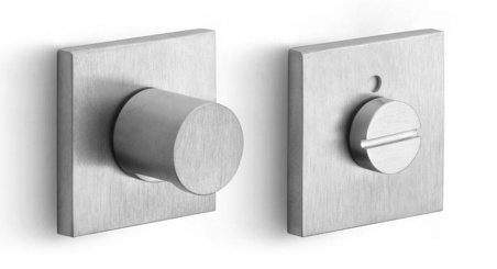 BBWCQ50 - turn and release set on square rose including Q5/6/7/8 spindle satin stainless steel