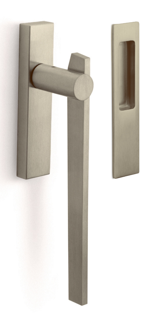 BB230Y - solid set internal lift-up sliding door handle porfile including cylinder hole PC69