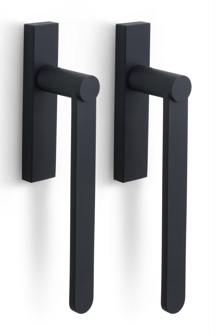 BB231PAY - set of lift-up sliding door handles with profile cylinder hole Y69 satin black