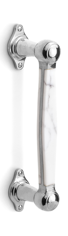 LZ185MA - pull handle polished stainless steel/carrara marble