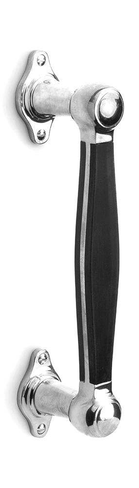 LZ185 - pull handle polished stainless steel/black