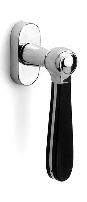 LZ100-DK-O - non-locking tilt and turn window handle polsihed stainless steel/black