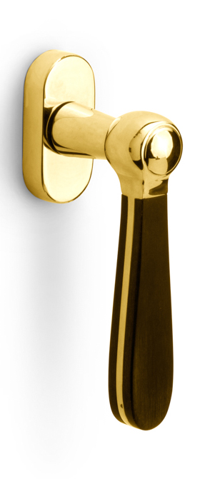 LZ100-DK-O - non-locking tilt and turn window handle brass unlacquered/black